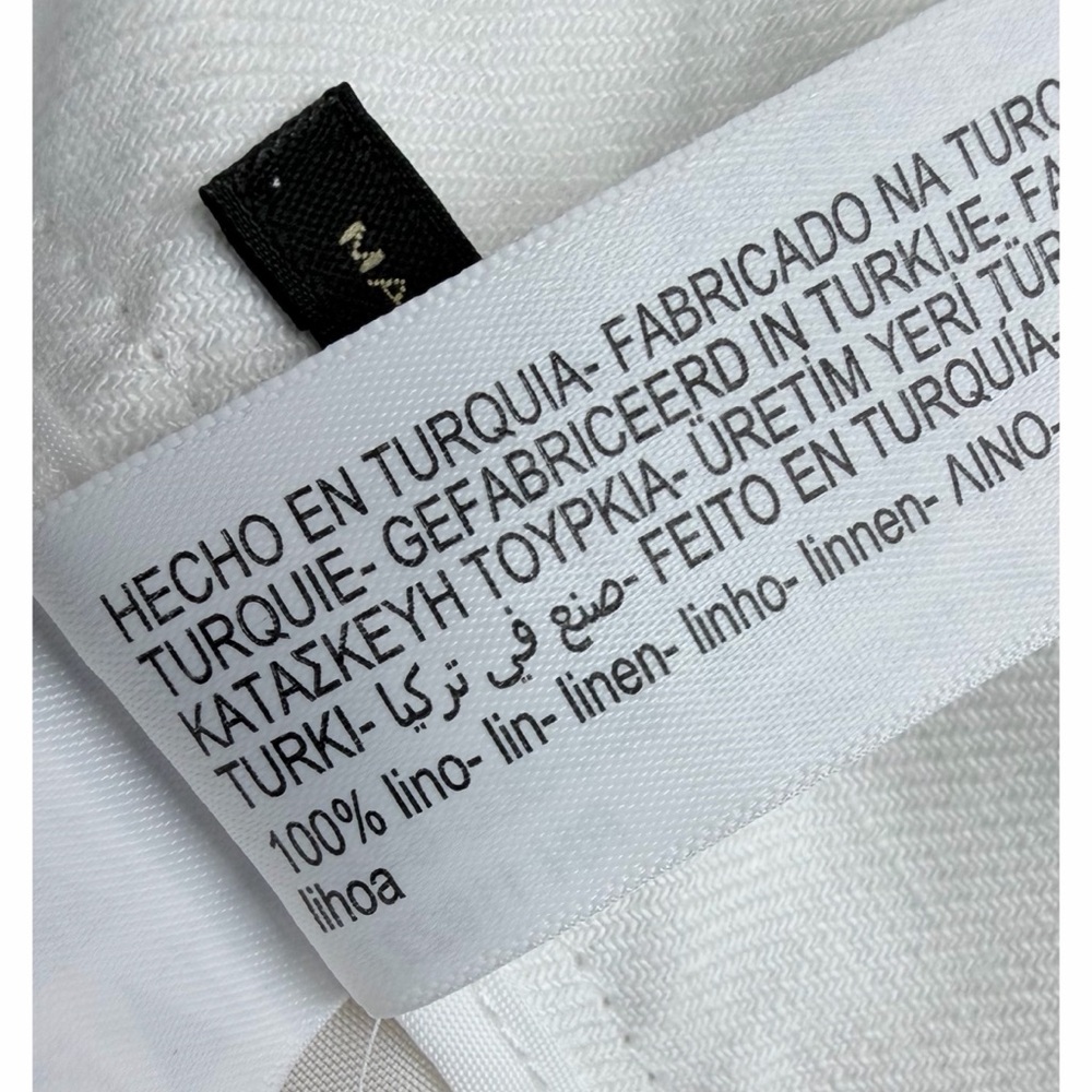 MASSIMO DUTTI • White 100% Linen High-Waisted Wide Leg Trouser Pants, 2 - Picture 12 of 13
